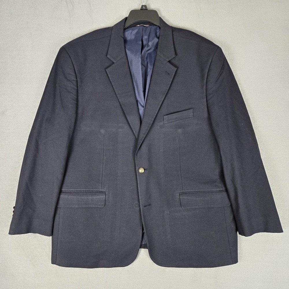 Oak Hill Perfect Fit Blazer Mens 54R‎ Navy Blue Sport Coat Formal Classic *READ